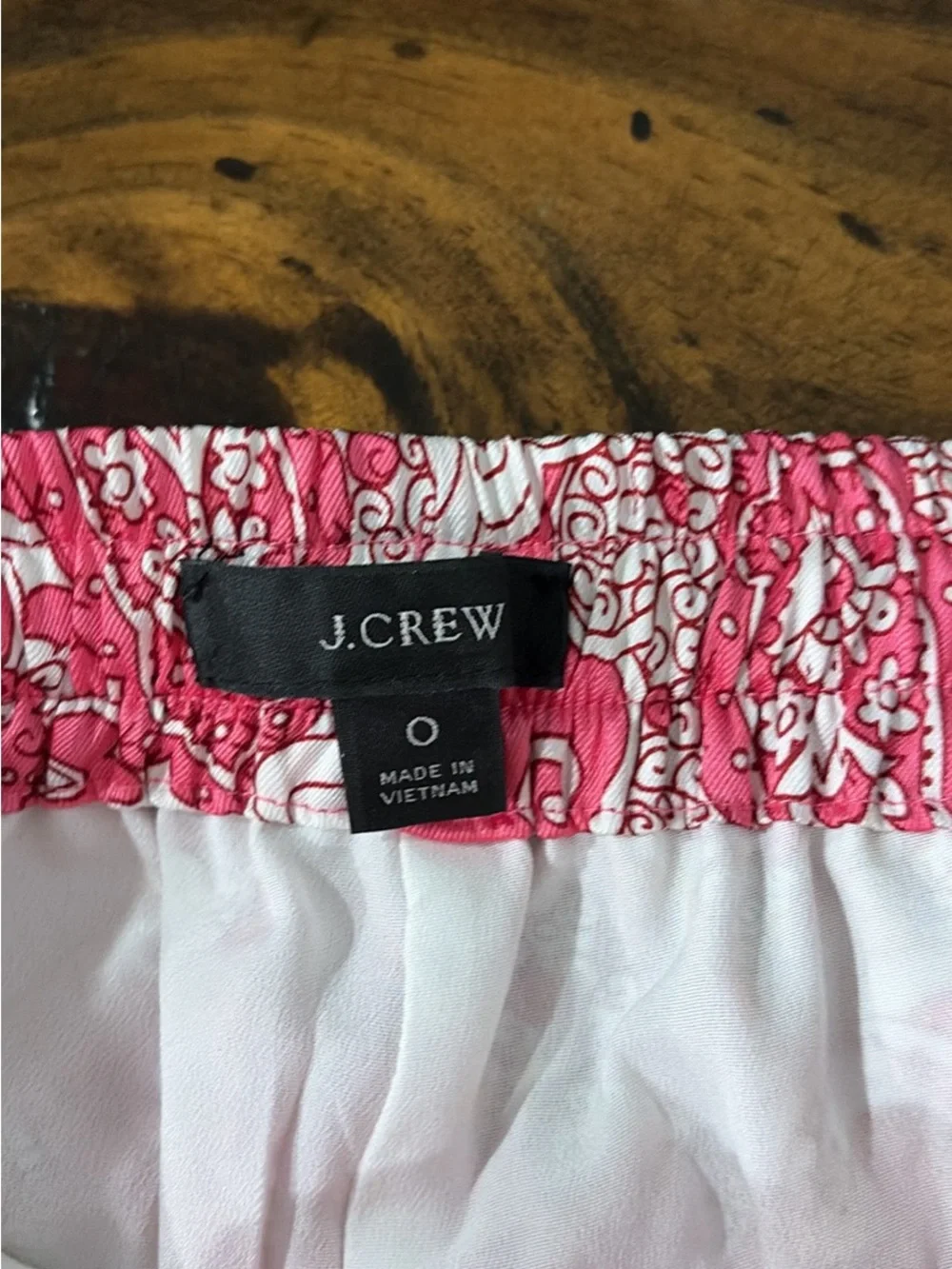 J.Crew Pink & Red Paisley Drawstring Pants